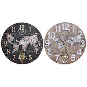 RELOJ PARED MAPAMUNDI 58CM