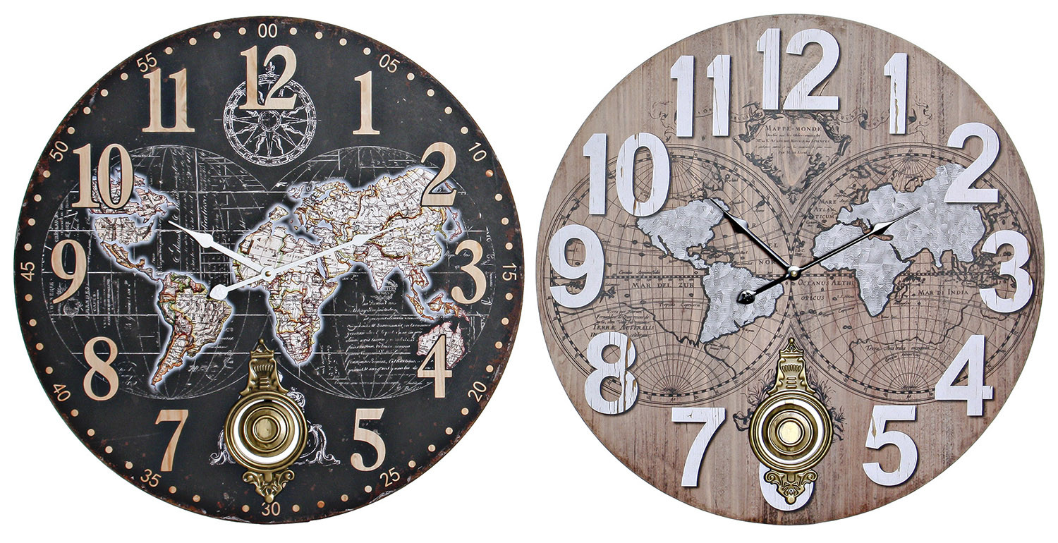 RELOJ PARED MAPAMUNDI 58CM