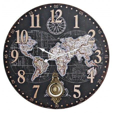 RELOJ PARED MAPAMUNDI 58CM