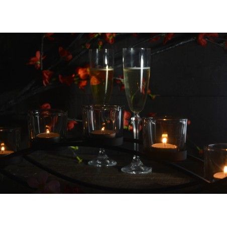 Supporto di candela Decorazione del Metallo, supporto di Candela Moderno, Nero, per 5 Candele, Portando Candele Nere,