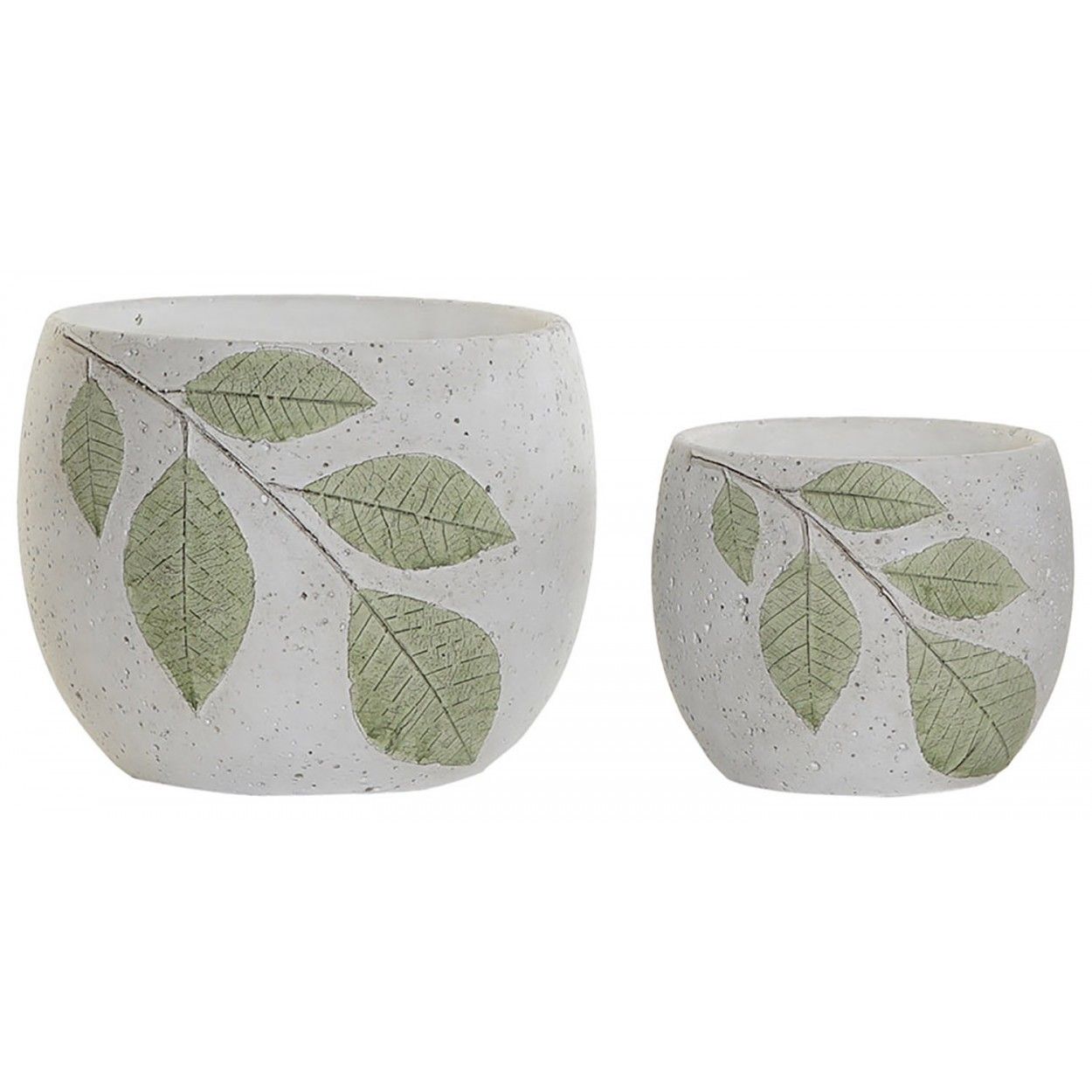 JARRÓN CEMENTO LEAF X2