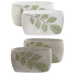 JARRÓN CEMENTO LEAF X2