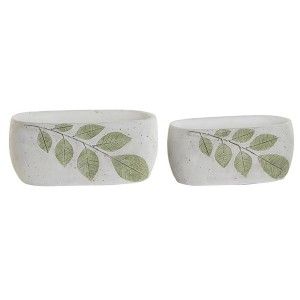 JARRÓN CEMENTO LEAF X2