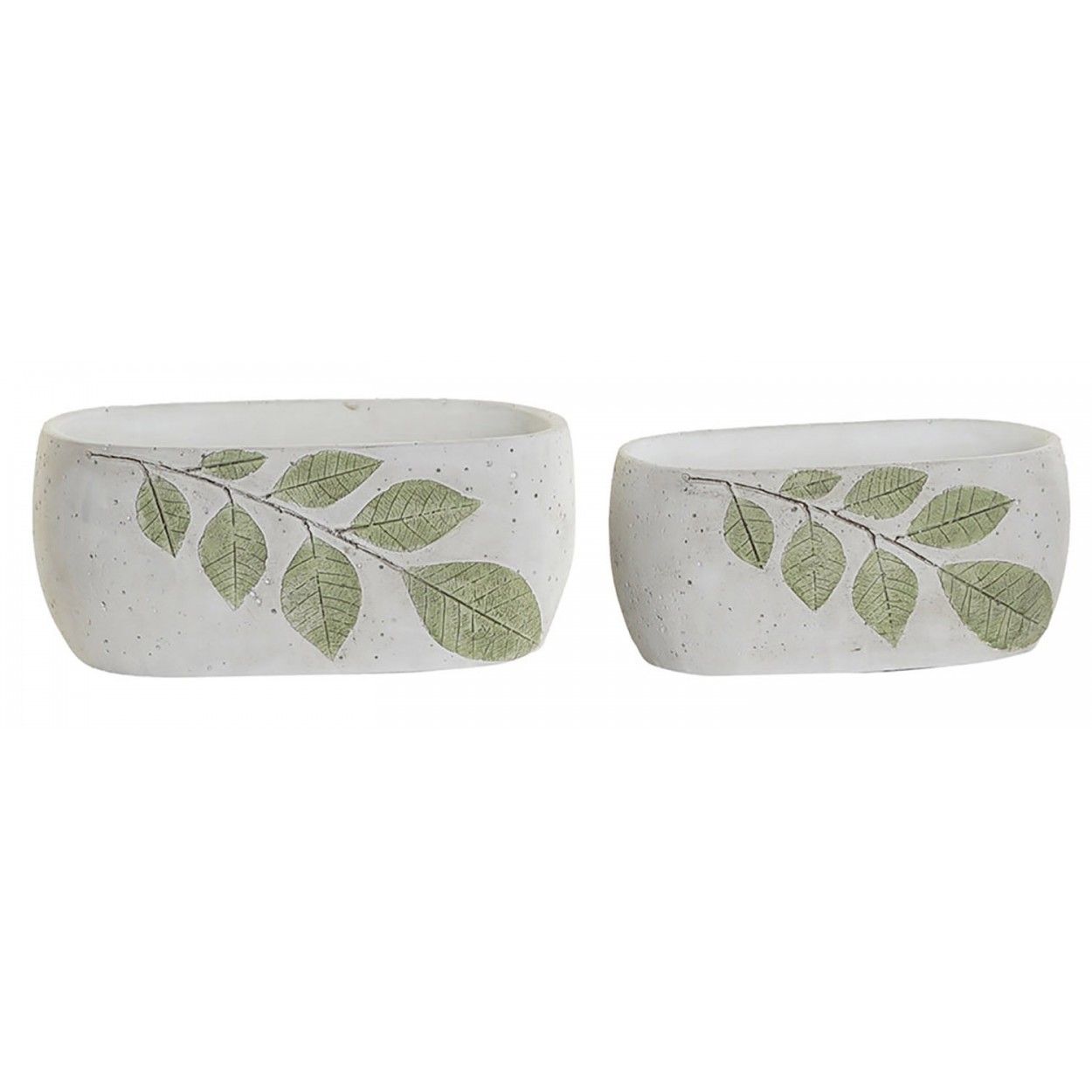 JARRÓN CEMENTO LEAF X2