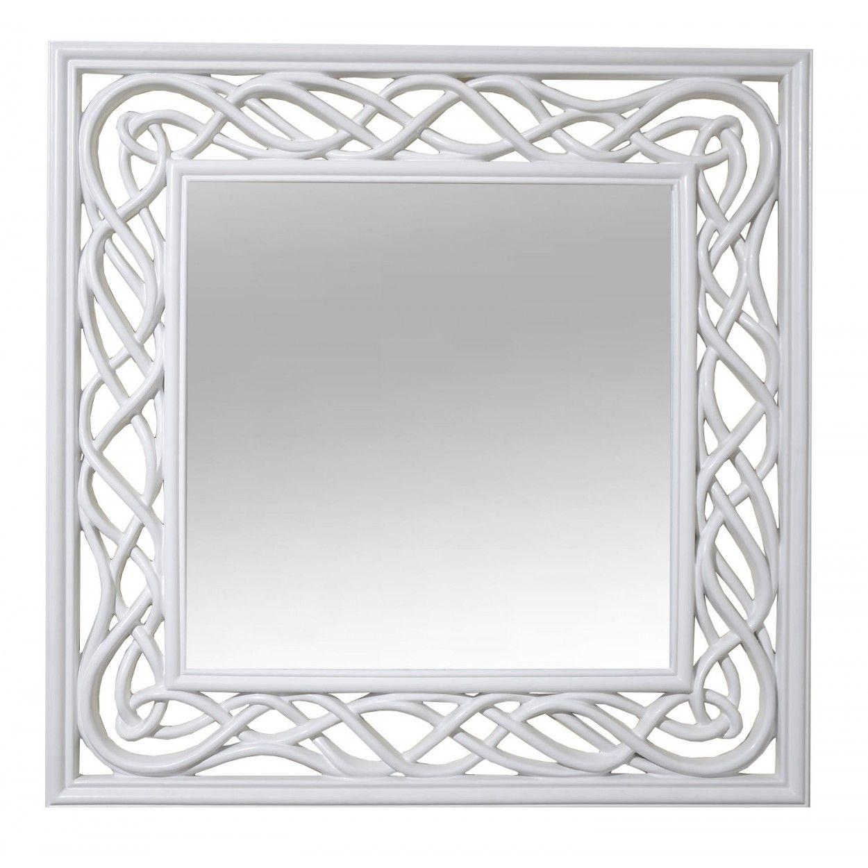Specchio muro bianco (108x108 cm) in resina 