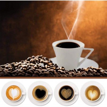 Coffee set di 6 tazze e 6 piatti di ceramica bianca 