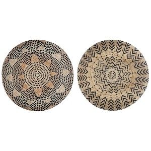 Alfombra Yute Natural Redonda para Salón, Dormitorio, Diseño Étnico 120 cm