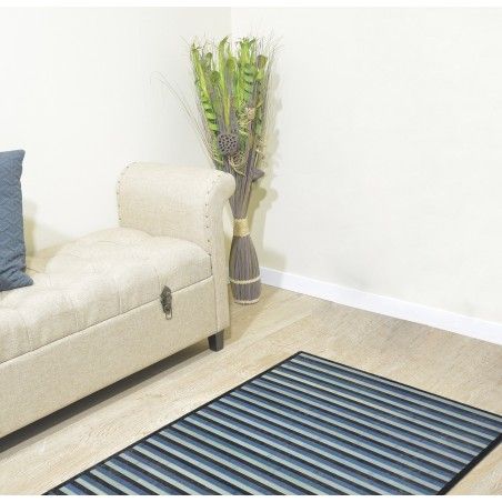 CARPET BAMBOO NASTURAL, FOR THE FOYER AND HALLWAY OF MODERN DESIGN WITH STRIPES IN GREY TONE, 75 X 175 CM.