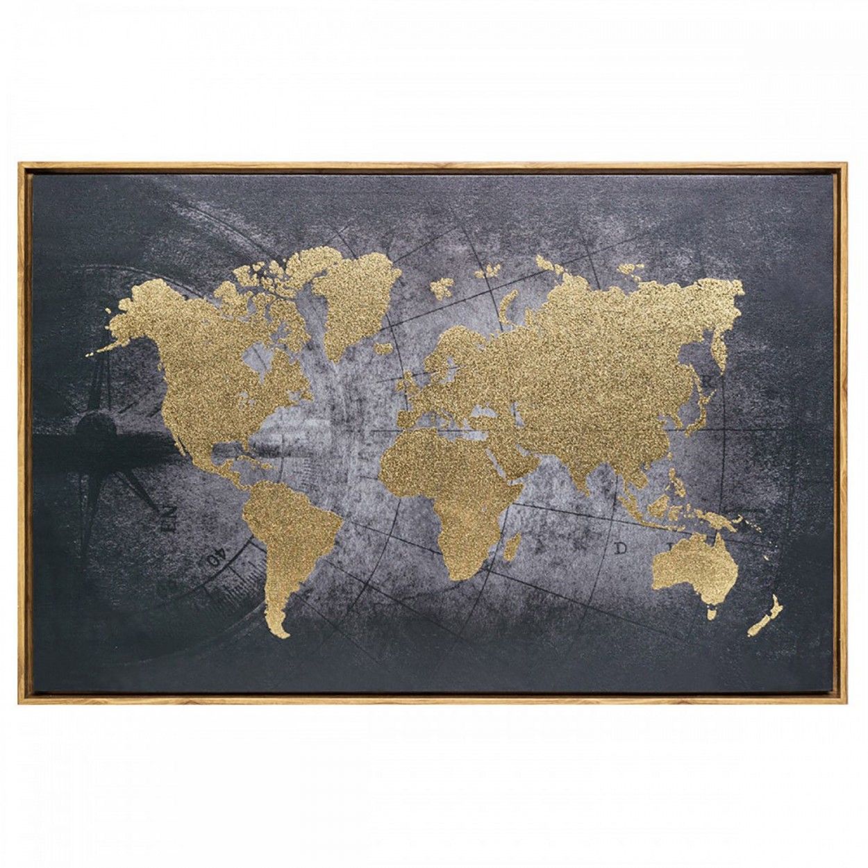 LIENZO MAPAMUNDI DORADO 88CM