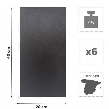 Tabla de pizarra natural para tapas, quesos, picoteo Set de seis