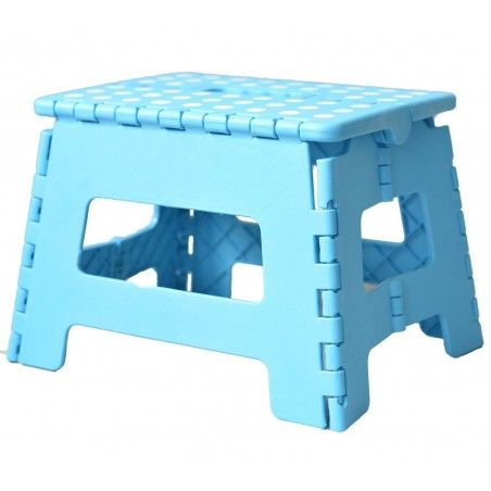 TABURETE PLEGABLE 150KG COCINA, BAÑO, REPOSAPIES PARA NIÑOS AZUL ANTIDESLIZANTE