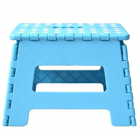 TABURETE PLEGABLE 150KG COCINA, BAÑO, REPOSAPIES PARA NIÑOS AZUL ANTIDESLIZANTE