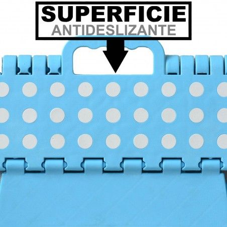 TABURETE PLEGABLE 150KG COCINA, BAÑO, REPOSAPIES PARA NIÑOS AZUL ANTIDESLIZANTE