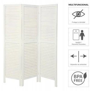 BIOMBO SEPARADOR BLANCO PERSIANA 170CM