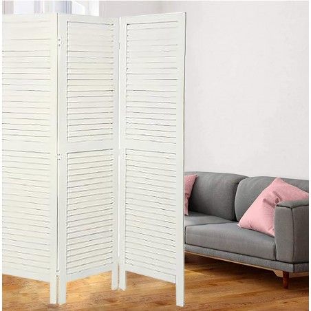 BIOMBO SEPARADOR BLANCO PERSIANA 170CM