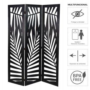 BIOMBO SEPARADOR BOTÁNICO NEGRO
