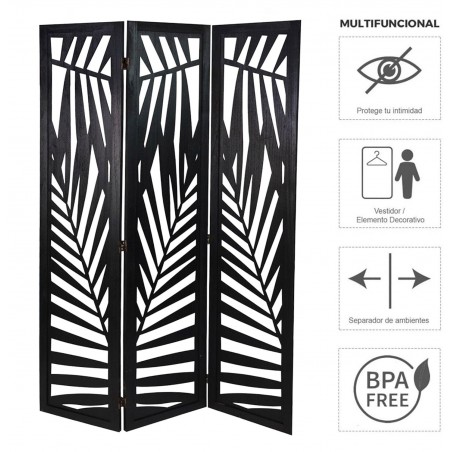 BIOMBO SEPARADOR BOTÁNICO NEGRO