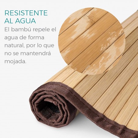 Alfombra de Salón o Comedor, Marrón de Bambú Natural 140 X 200 cm Natur, 140x200 - Hogar y Más