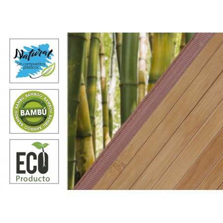 Alfombra de Salón o Comedor, Marrón de Bambú Natural 140 X 200 cm Natur, 140x200 - Hogar y Más
