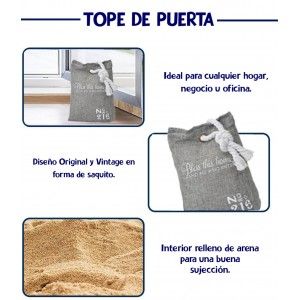 TOPE PUERTAS SUELO TEXTIL DECORATIVO, SUJETAPUERTAS HOME 1,2KG