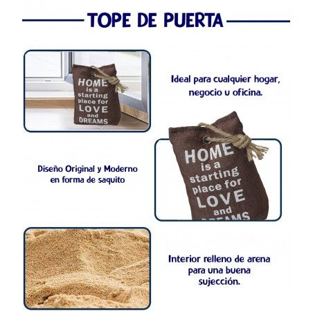 TOPE PUERTAS SUELO TEXTIL DECORATIVO, SUJETAPUERTAS DREAMS 1,2KG