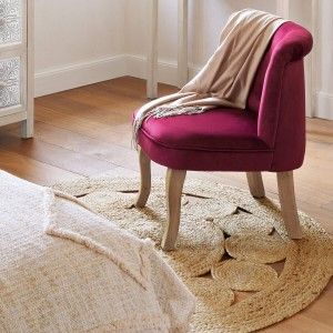 Alfombra Yute para Salón o Dormitorio, Moqueta 100% Naturales Redondas. Decoración Tapiz étnica 80 cm