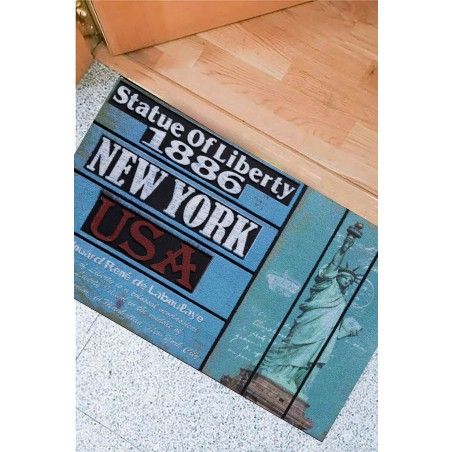 FELPUDO FOTO IMPRESIÓN AZUL "NEW YORK"