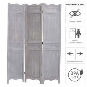 BIOMBO SEPARADOR GRIS MADERA 170CM