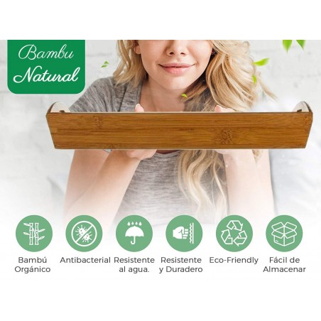 BANDEJA BAMBU NATURAL PARA SERVIR 45CM