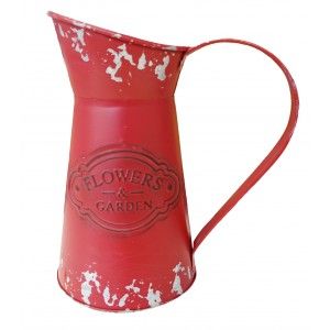 MACETERO JARRA DECORATIVA ROJA VINTAGE