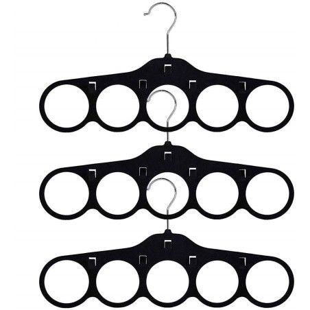 PERCHAS NEGRAS SET 3 TERCIOPELO
