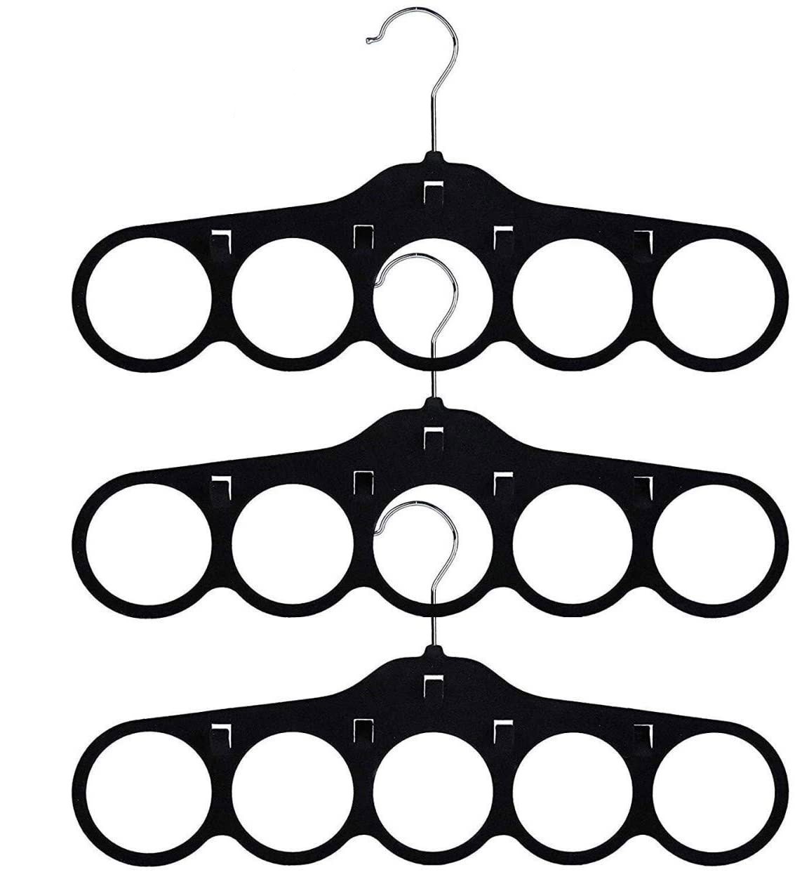 PERCHAS NEGRAS SET 3 TERCIOPELO