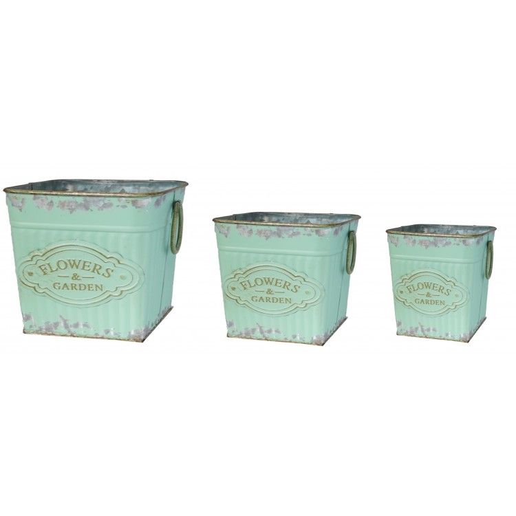 MACETERO METÁLICO VINTAGE SET 3