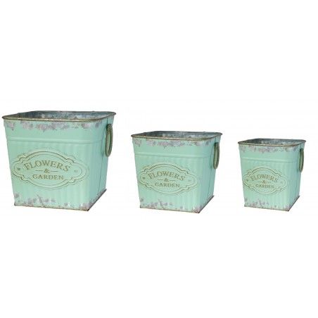 MACETERO METÁLICO VINTAGE SET 3