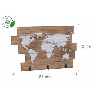 PERCHERO PARED MADERA MAP 3 GANCHOS