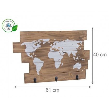 PERCHERO PARED MADERA MAP 3 GANCHOS
