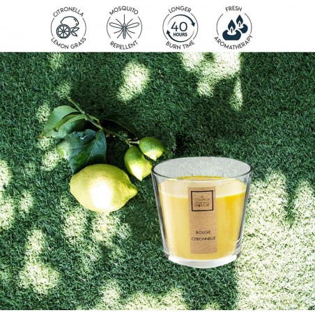 VELA CITRONELA ANTIMOSQUITOS EXTERIOR CON VASO