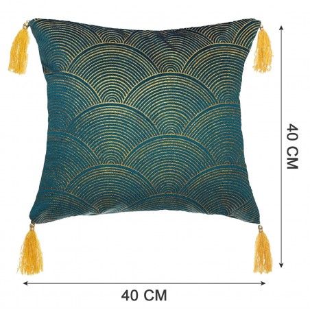COJÍN TERCIOPELO CUADRADO GOLD SEQUINS 40CM