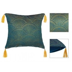 COJÍN TERCIOPELO CUADRADO GOLD SEQUINS 40CM