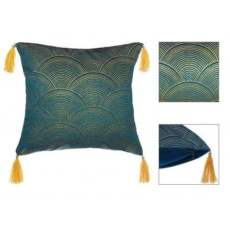 COJÍN TERCIOPELO CUADRADO GOLD SEQUINS 40CM