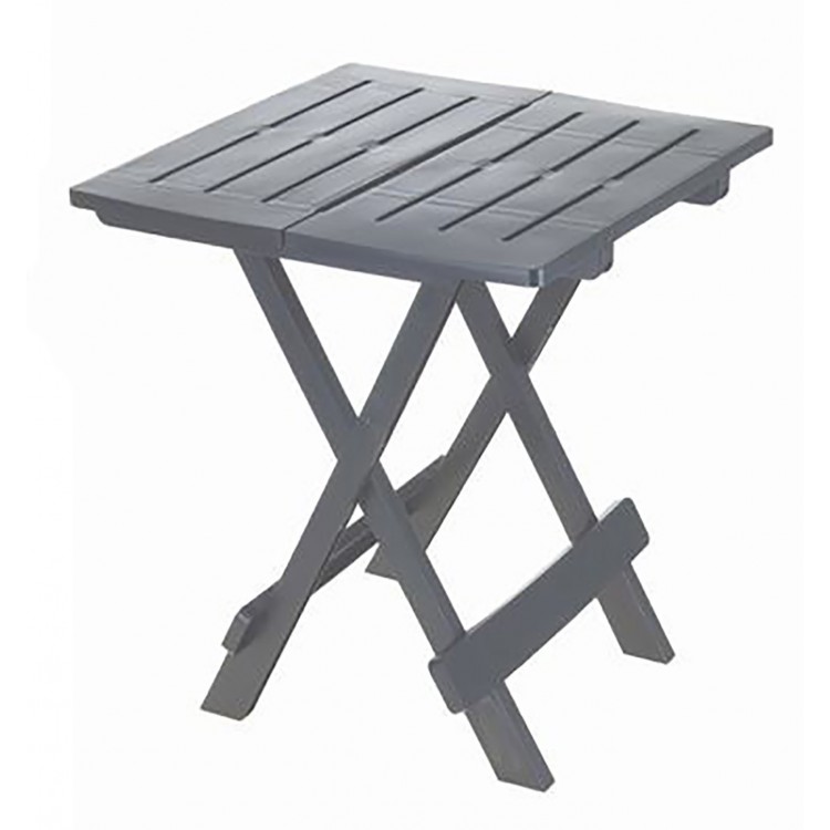 Mesa plegable "ADIGE" Gris, Mesa Auxiliar Plegable Antracita, Mesa para Jardín o de Camping, 43x45x50cm - Hogar y Más