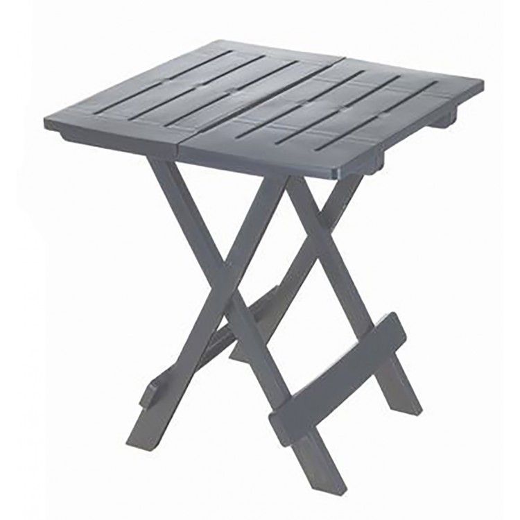 Mesa plegable "ADIGE" Gris, Mesa Auxiliar Plegable Antracita, Mesa para Jardín o de Camping, 43x45x50cm - Hogar y Más