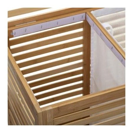 CESTO DE ROPA DOBLE BAMBÚ "SICILIA" 60x58x40