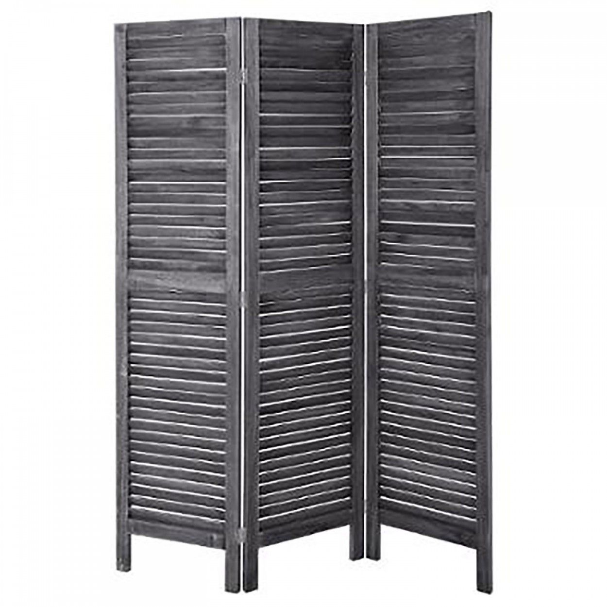 BIOMBO SEPARADOR DE MADERA GRIS METI