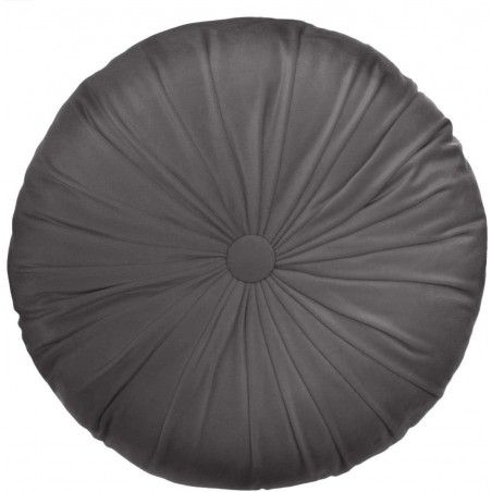 COJÍN REDONDO TERCIOPELO GRIS 40 CM