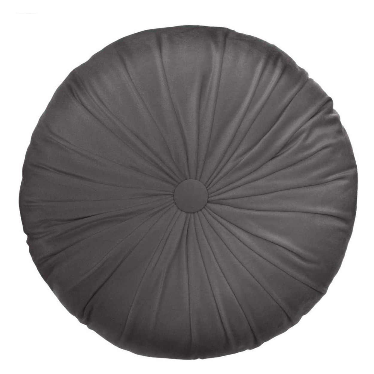 COJÍN REDONDO TERCIOPELO GRIS 40 CM