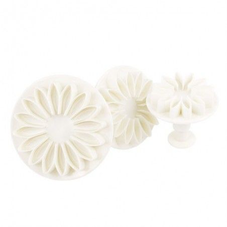 Cortapastas flor blanco ( set de tres)