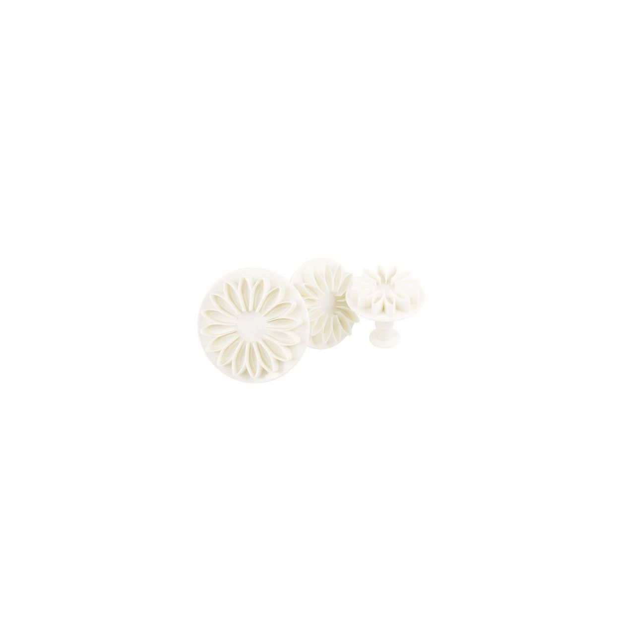 Cortapastas flor blanco ( set de tres)