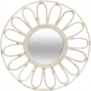 ESPEJO DE PARED RATÁN "FLOR" Ø56