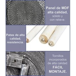 MESA AUXILIAR SALÓN DE MADERA NEGRA TRENZA ø49CM